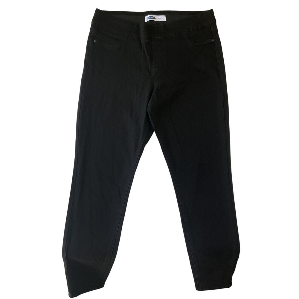 Old Navy Women Pants 14 LONG Black Jeggings Rockstar 30" Inseam Stretch 35"Waist